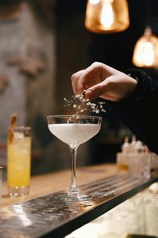 Cocktail with garnish