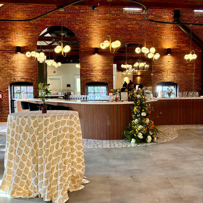 The Hawthorn bar area with hightop tables