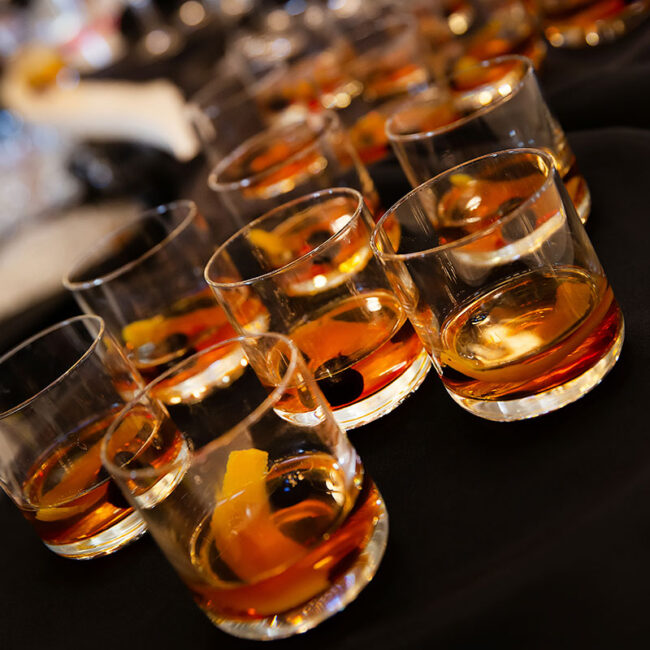 Batch of bourbon cocktails