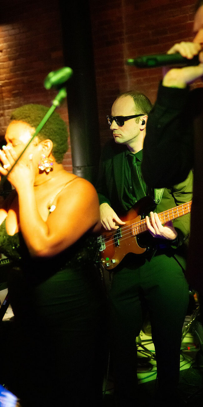 Live music singing at event at The Hawthorn