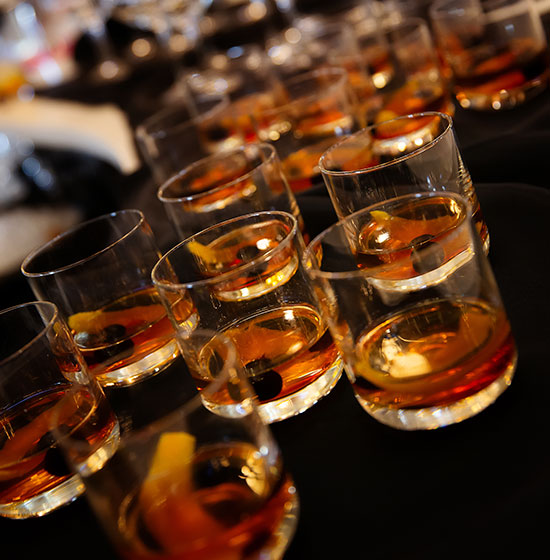 Batch of bourbon cocktails