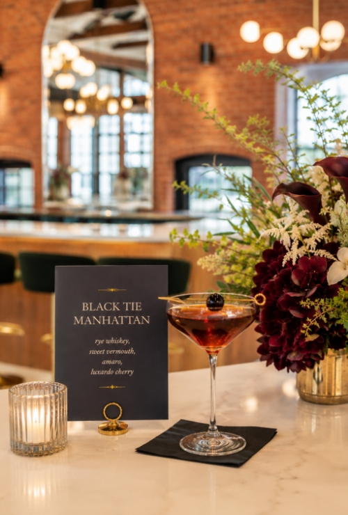 The Hawthorn cocktail display Black Tie Manhattan