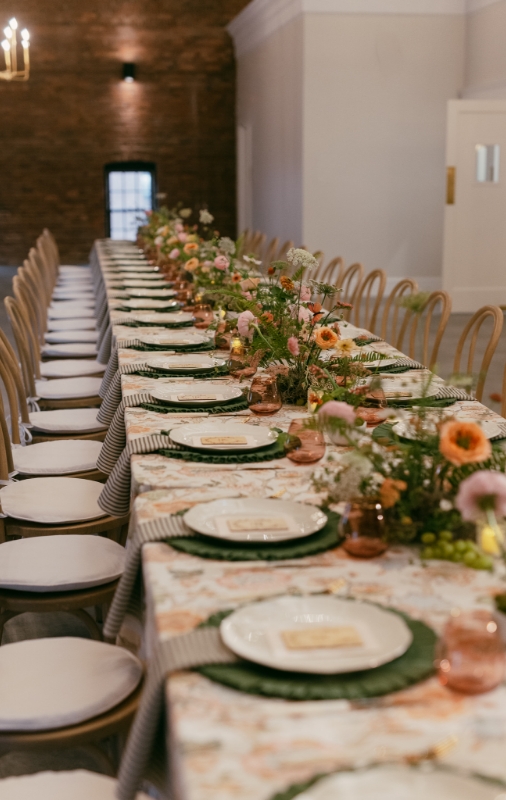 Long table setting at The Hawthorn