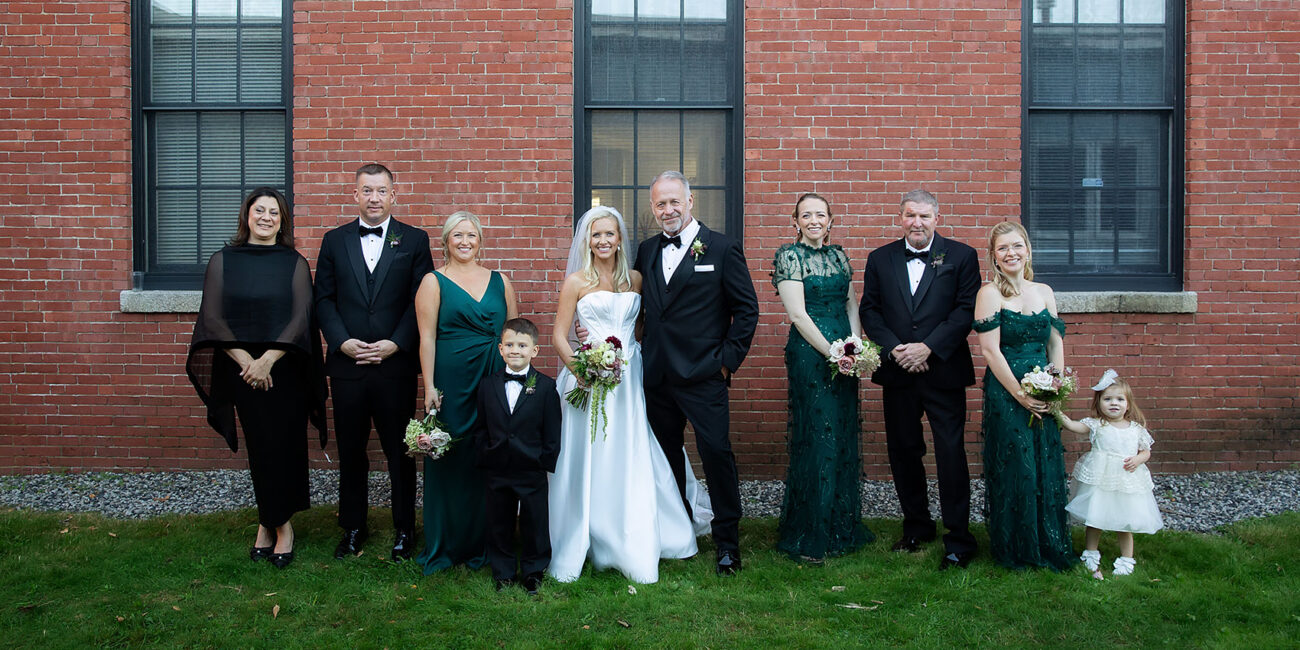 The Hawthorn exterior- bride and groom