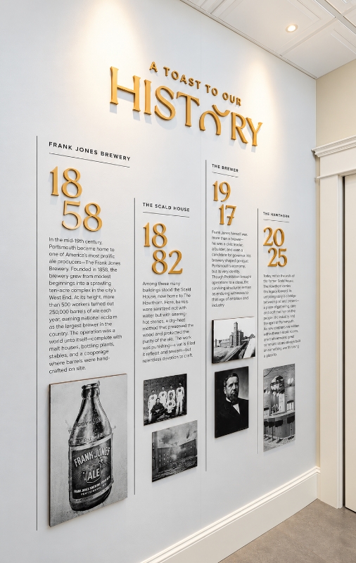 History wall at The Hawthorn